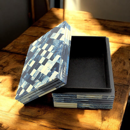 Blue Resin Trinket Box – Sleek Decorative Storage Box for Keepsakes