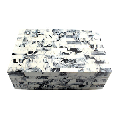 Handmade White Resin Trinket Box – Unique Rough Design for Modern Elegance