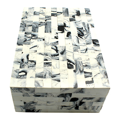 Handmade White Resin Trinket Box – Unique Rough Design for Modern Elegance