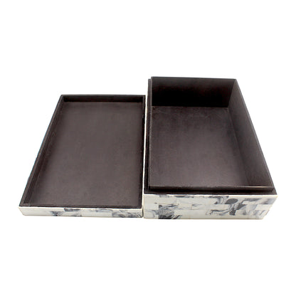 Handmade White Resin Trinket Box – Unique Rough Design for Modern Elegance