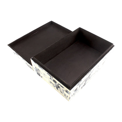 Handmade White Resin Trinket Box – Unique Rough Design for Modern Elegance