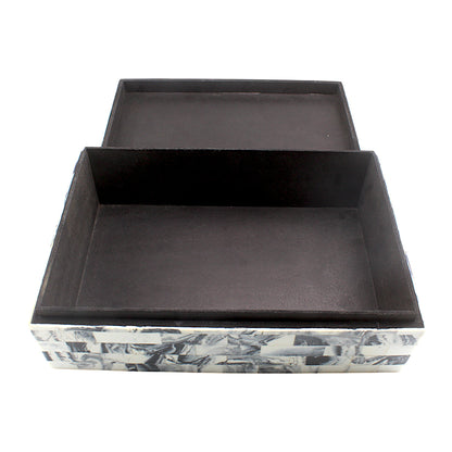 Handmade White Resin Trinket Box – Unique Rough Design for Modern Elegance