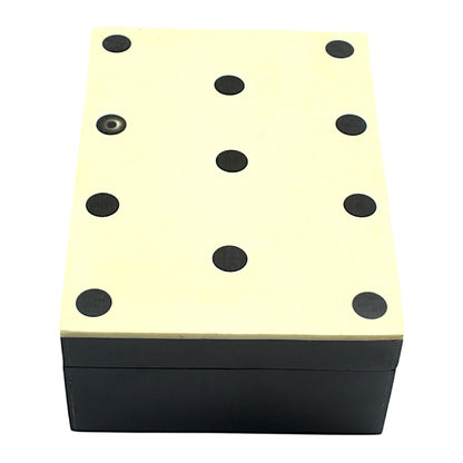 Handmade Bone Inlay Trinket Box – Elegant White with Black Base, Timeless Craftsmanship