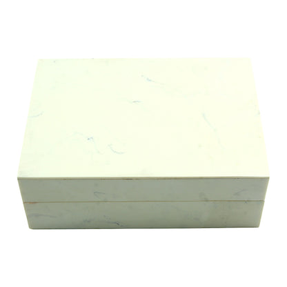 Handmade White Resin Rectangular Trinket Box – Simple & Elegant Storage Solution