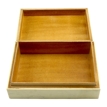 Handmade White Resin Rectangular Trinket Box – Simple & Elegant Storage Solution