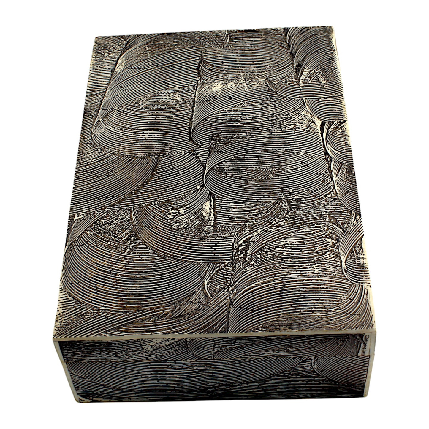 Handmade Black Mix Bone Trinket Box – Rectangular with Antique Design, Timeless Elegance for Your Keepsakes
