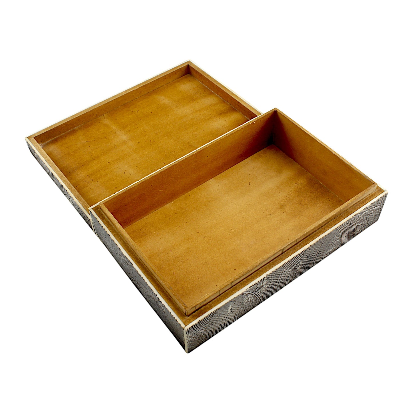 Handmade Black Mix Bone Trinket Box – Rectangular with Antique Design, Timeless Elegance for Your Keepsakes