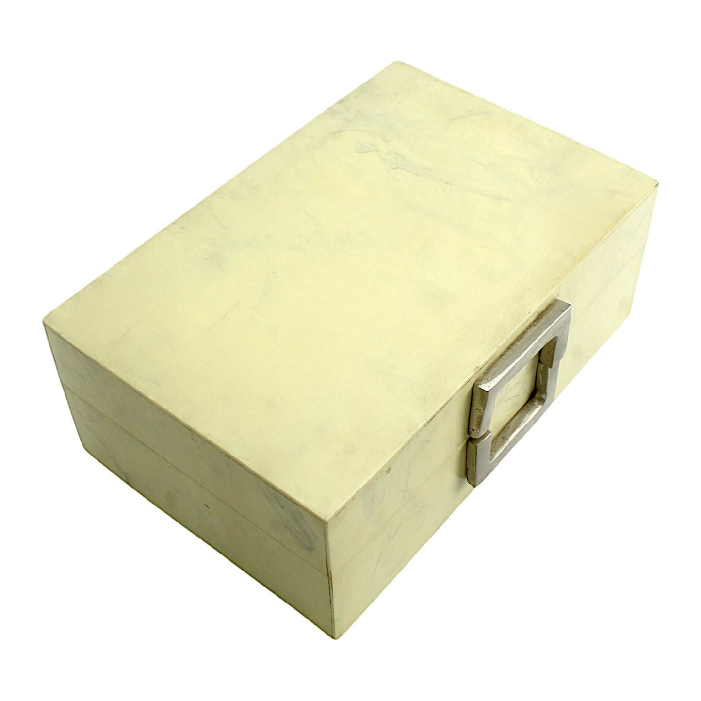 Handmade White Resin Trinket Box – Rectangular with Plain Design, Elegant Storage Solution