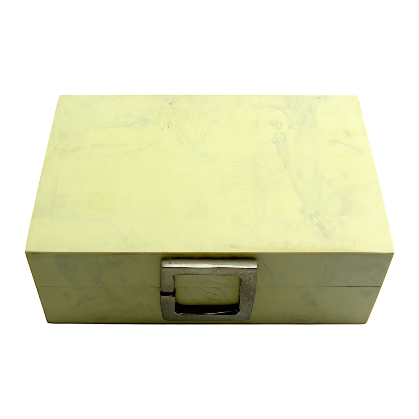Handmade White Resin Trinket Box – Rectangular with Plain Design, Elegant Storage Solution