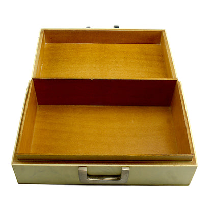 Handmade White Resin Trinket Box – Rectangular with Plain Design, Elegant Storage Solution