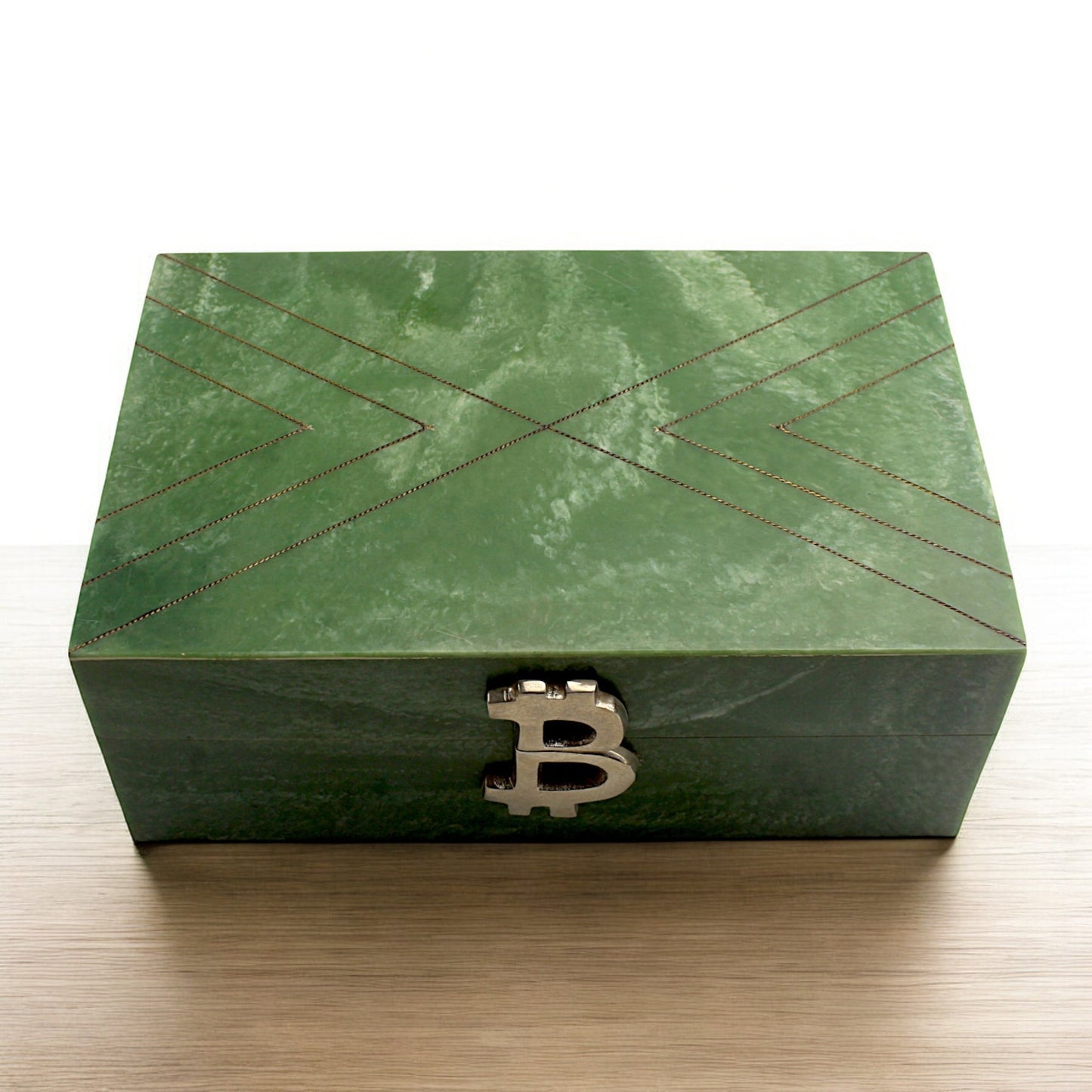 Handmade Green Resin Trinket Box – Rectangular with Rough Design, Stylish and Unique Storage Solution