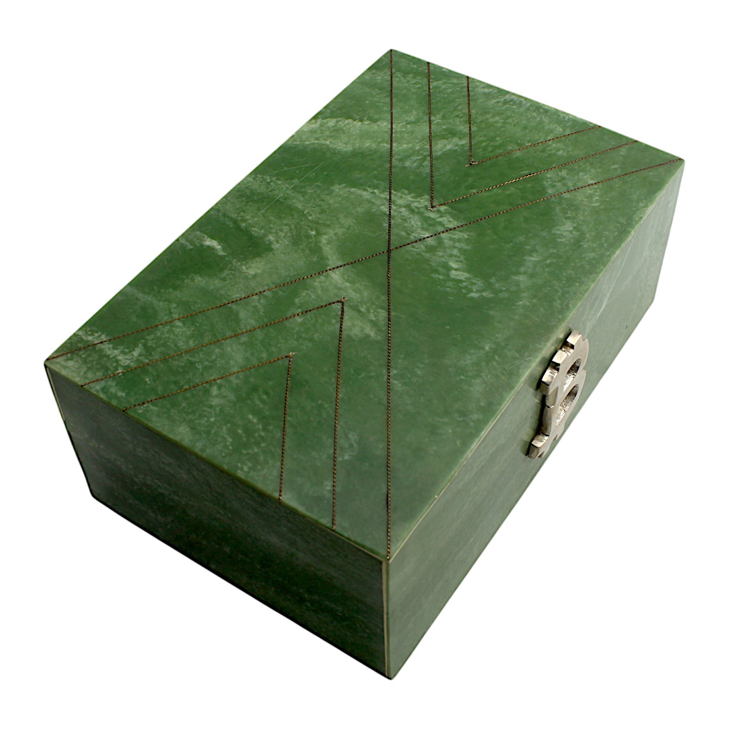 Handmade Green Resin Trinket Box – Rectangular with Rough Design, Stylish and Unique Storage Solution