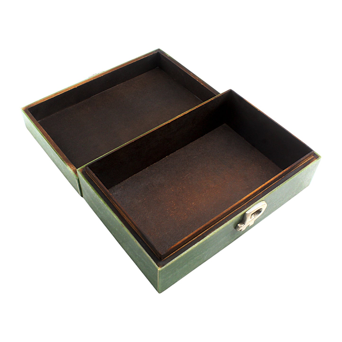 Handmade Green Resin Trinket Box – Rectangular with Rough Design, Stylish and Unique Storage Solution