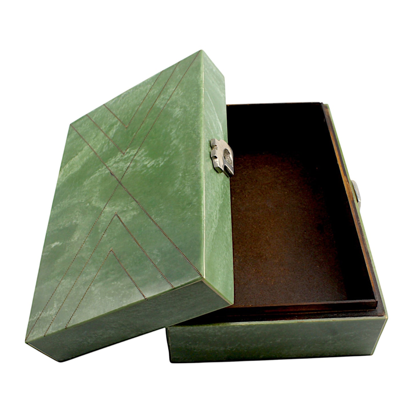 Handmade Green Resin Trinket Box – Rectangular with Rough Design, Stylish and Unique Storage Solution