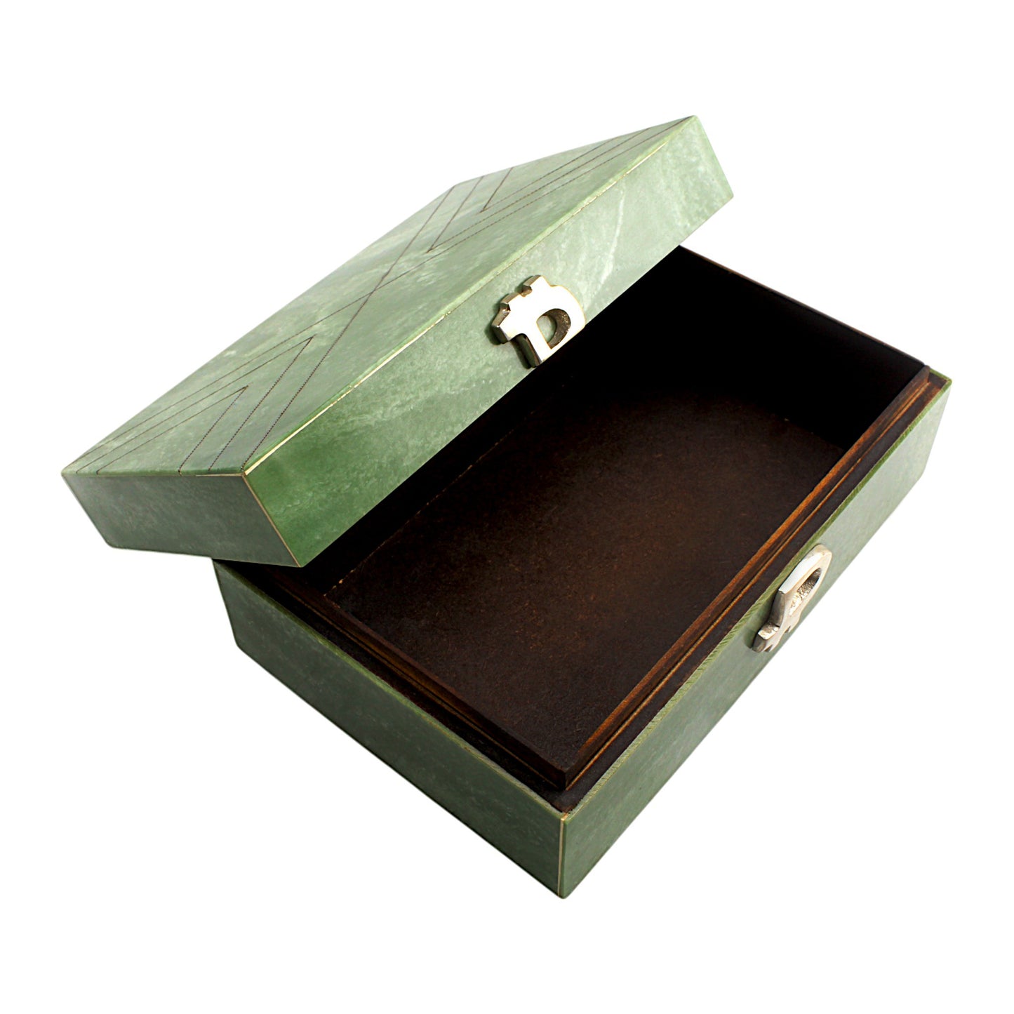Handmade Green Resin Trinket Box – Rectangular with Rough Design, Stylish and Unique Storage Solution