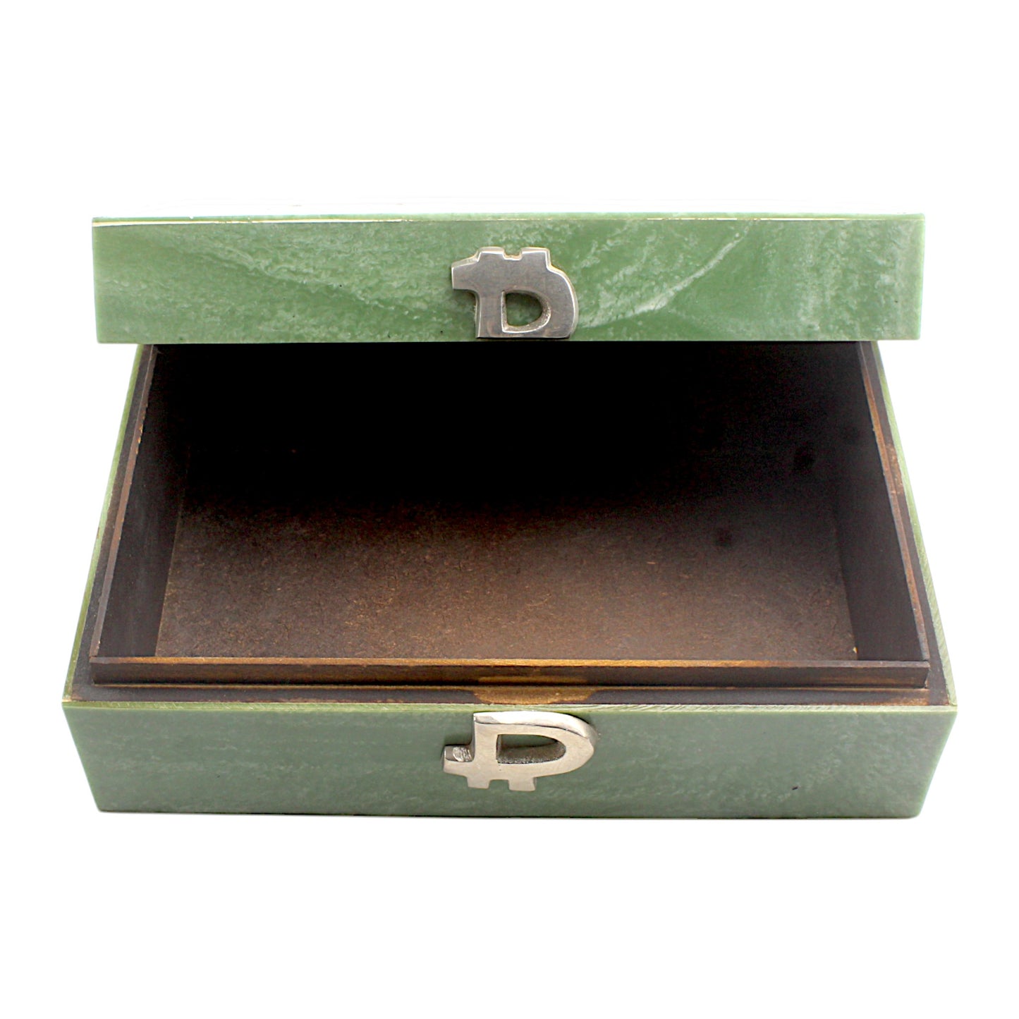Handmade Green Resin Trinket Box – Rectangular with Rough Design, Stylish and Unique Storage Solution