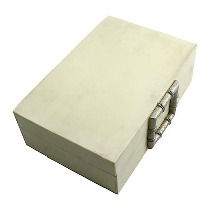 Handmade White Resin Trinket Box – Rectangular with Plain Design, Elegant Storage Solution