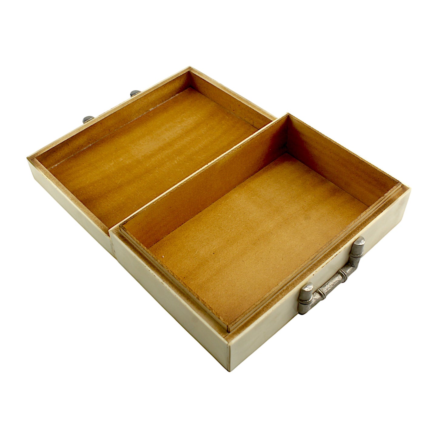 Handmade White Resin Trinket Box – Rectangular with Plain Design, Elegant Storage Solution