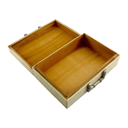 Handmade White Resin Trinket Box – Rectangular with Plain Design, Elegant Storage Solution