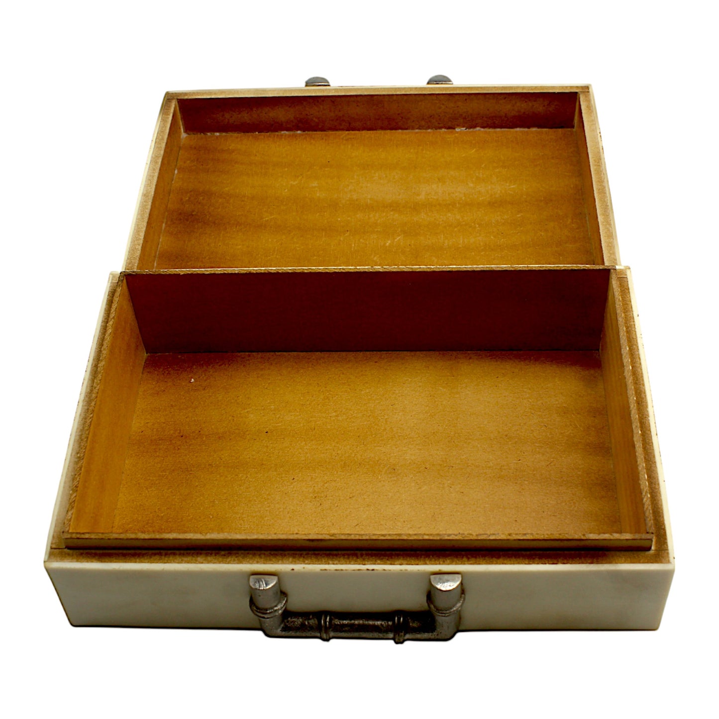 Handmade White Resin Trinket Box – Rectangular with Plain Design, Elegant Storage Solution