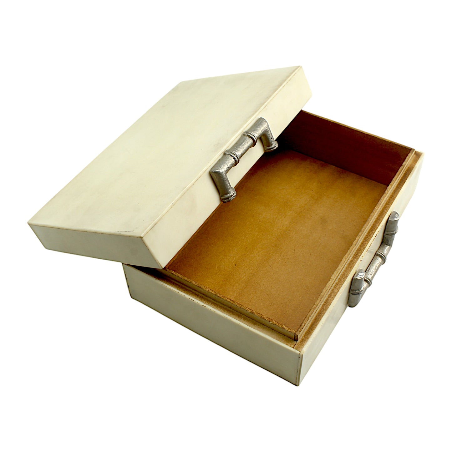 Handmade White Resin Trinket Box – Rectangular with Plain Design, Elegant Storage Solution