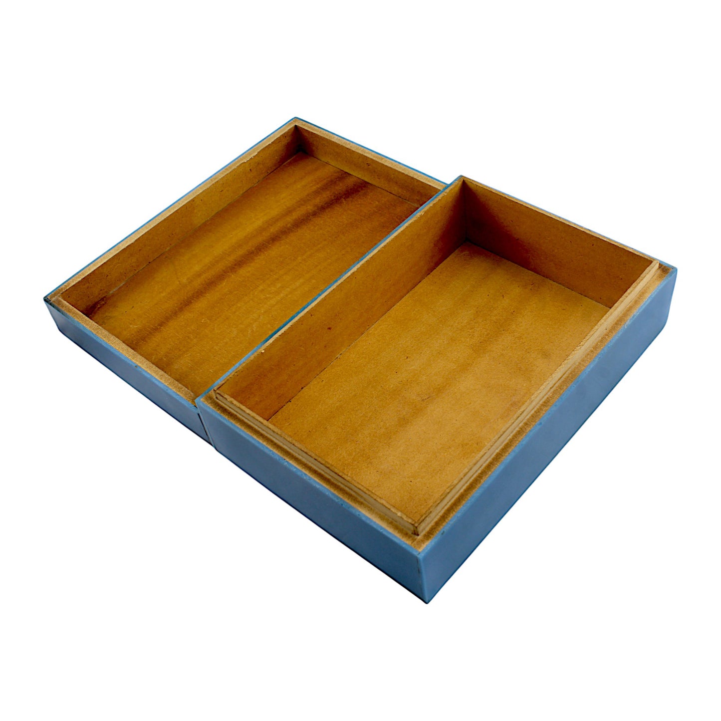 Handmade Blue Resin Trinket Box – Rectangular with Plain Design, Elegant and Minimalist Storage