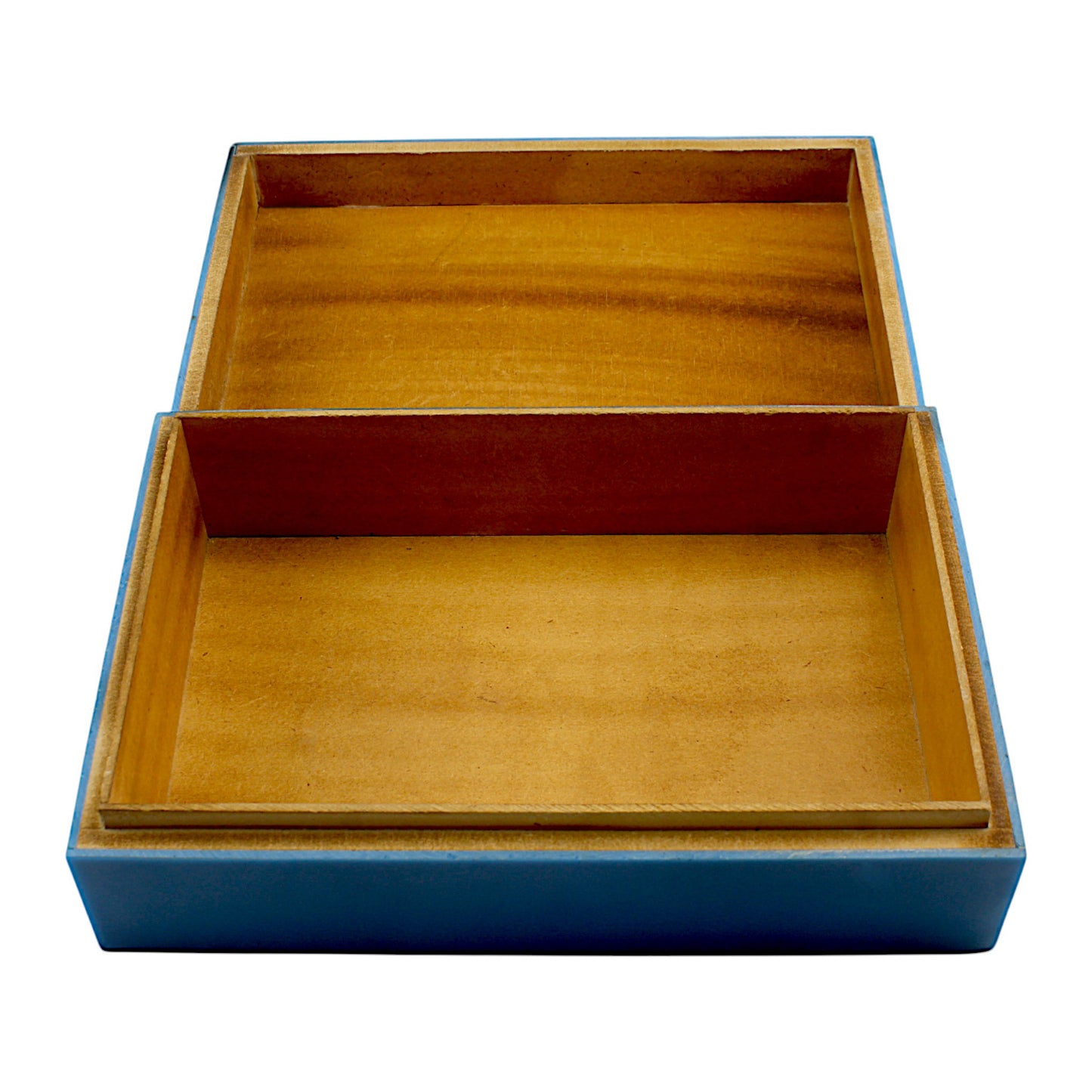 Handmade Blue Resin Trinket Box – Rectangular with Plain Design, Elegant and Minimalist Storage