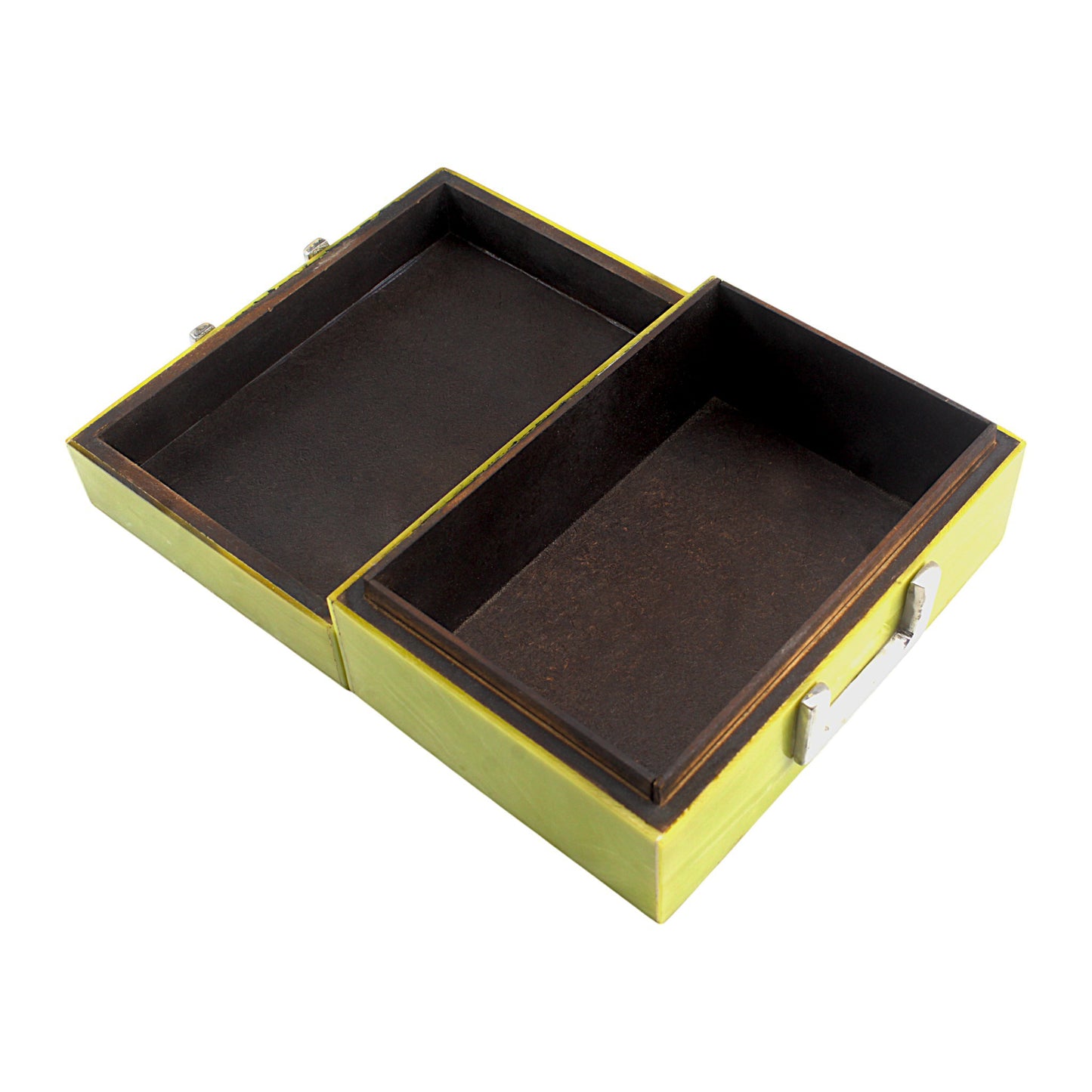 Handmade Green Resin Trinket Box – Rectangular with Rough Plain Design, Elegant and Durable Storage Solution