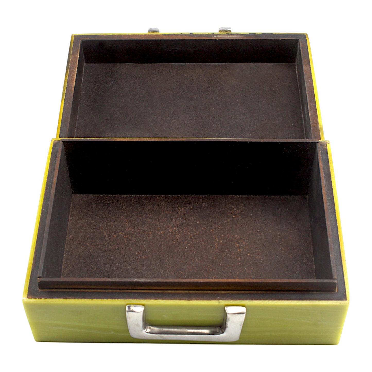 Handmade Green Resin Trinket Box – Rectangular with Rough Plain Design, Elegant and Durable Storage Solution