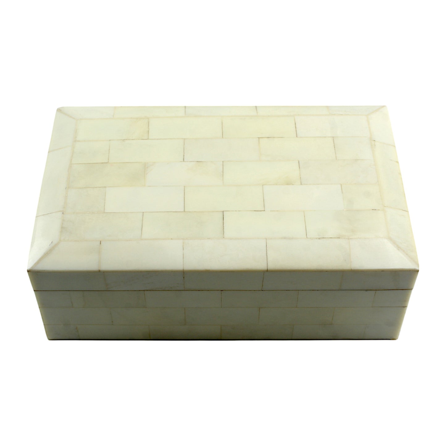Handmade White Bone Trinket Box – Rectangular with Plain Design, Elegant Storage for Jewelry & Keepsakes
