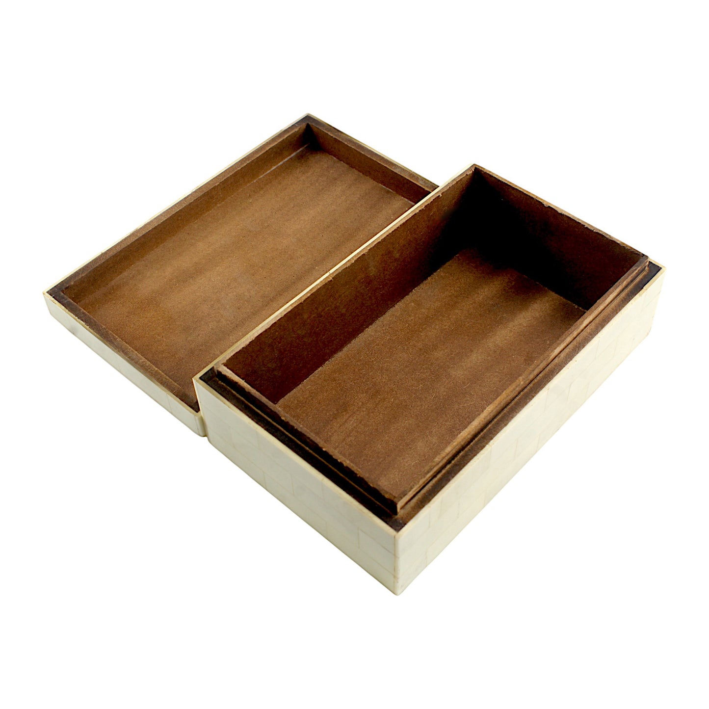 Handmade White Bone Trinket Box – Rectangular with Plain Design, Elegant Storage for Jewelry & Keepsakes
