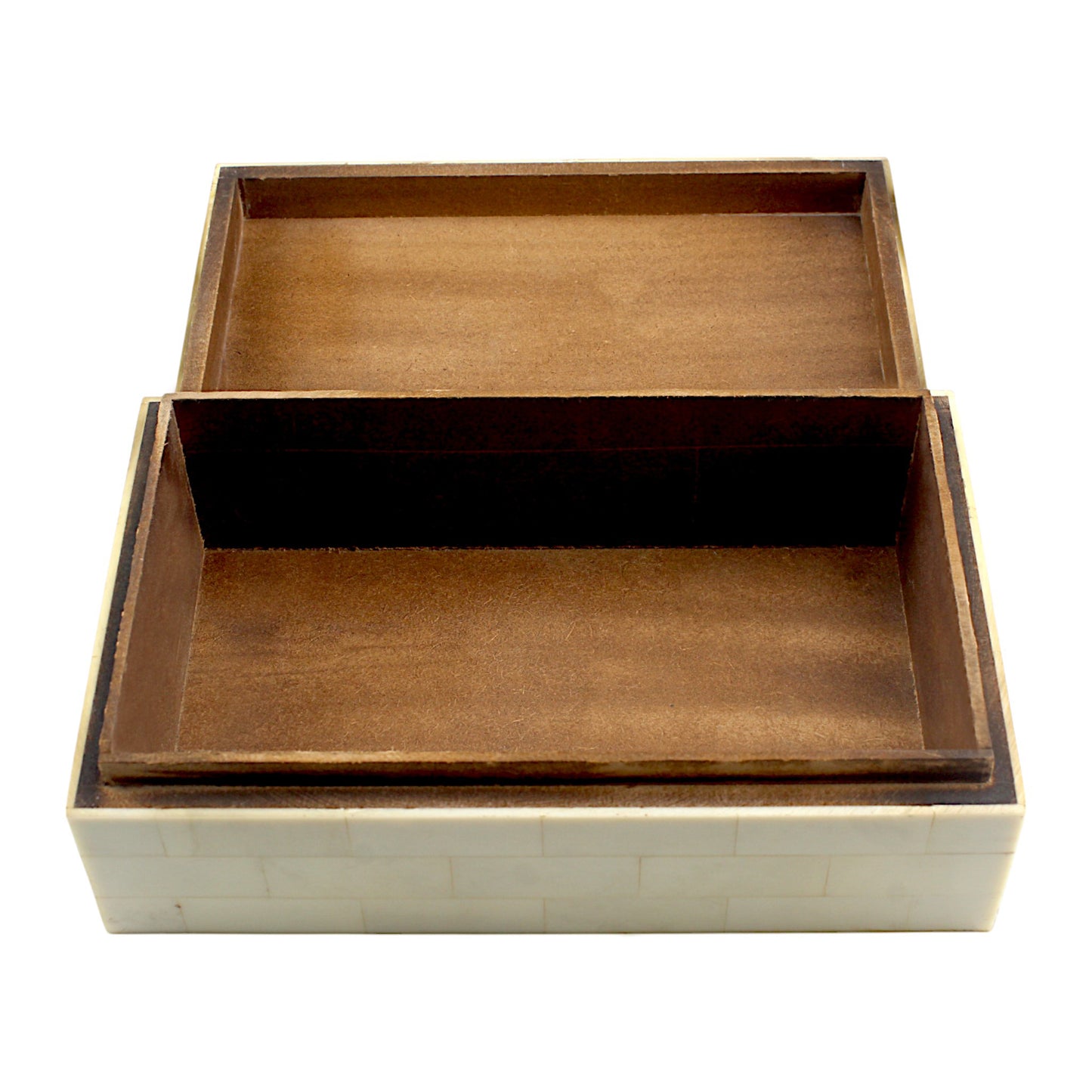 Handmade White Bone Trinket Box – Rectangular with Plain Design, Elegant Storage for Jewelry & Keepsakes