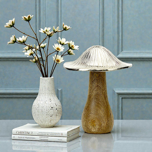 Aluminium Decorative Showpiece | Silver Table Decor