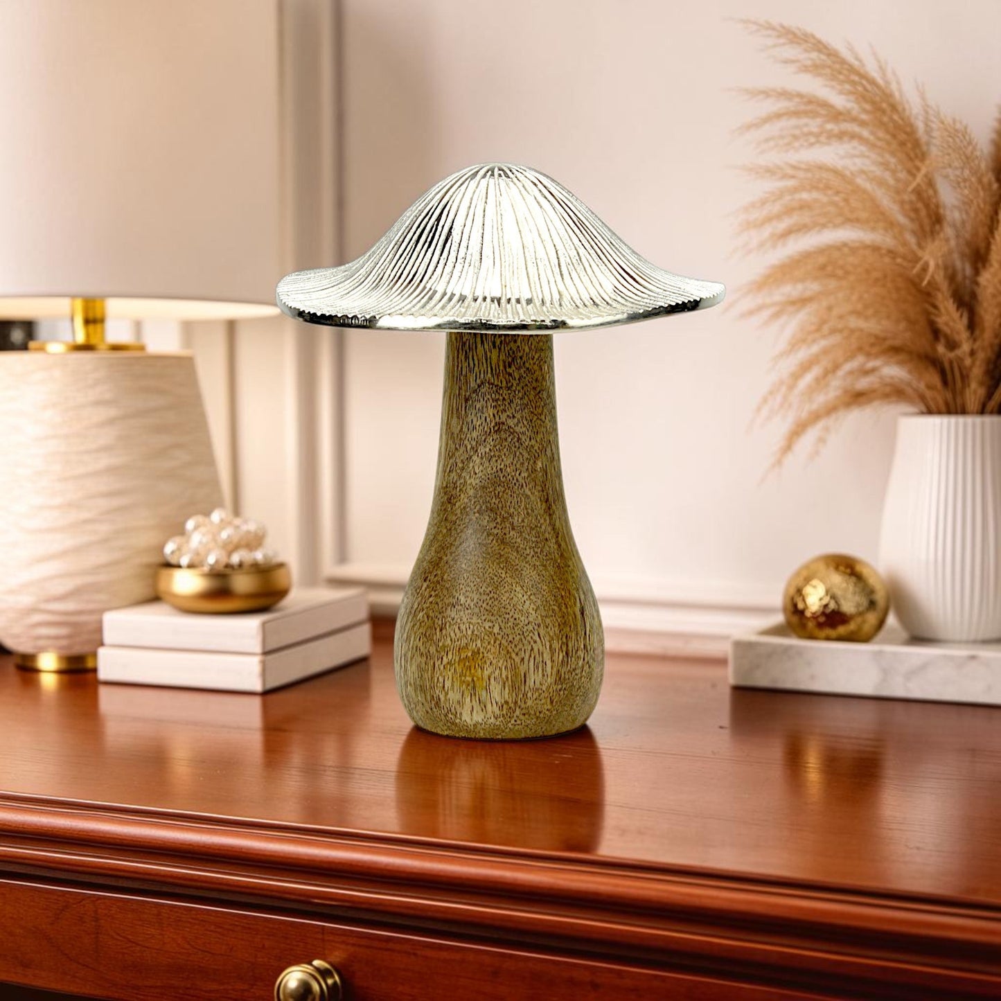 Aluminium Decorative Showpiece | Silver Table Decor