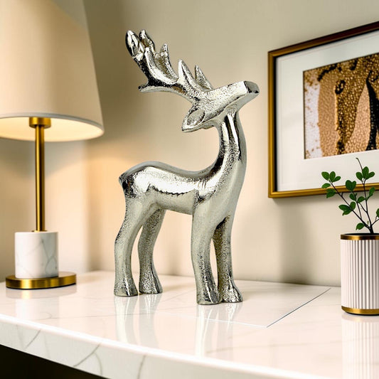 Aluminum Christmas Deer Set | Golden Holiday Decor