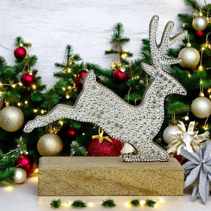 Aluminum Reindeer Decor | Silver Christmas Showpiece