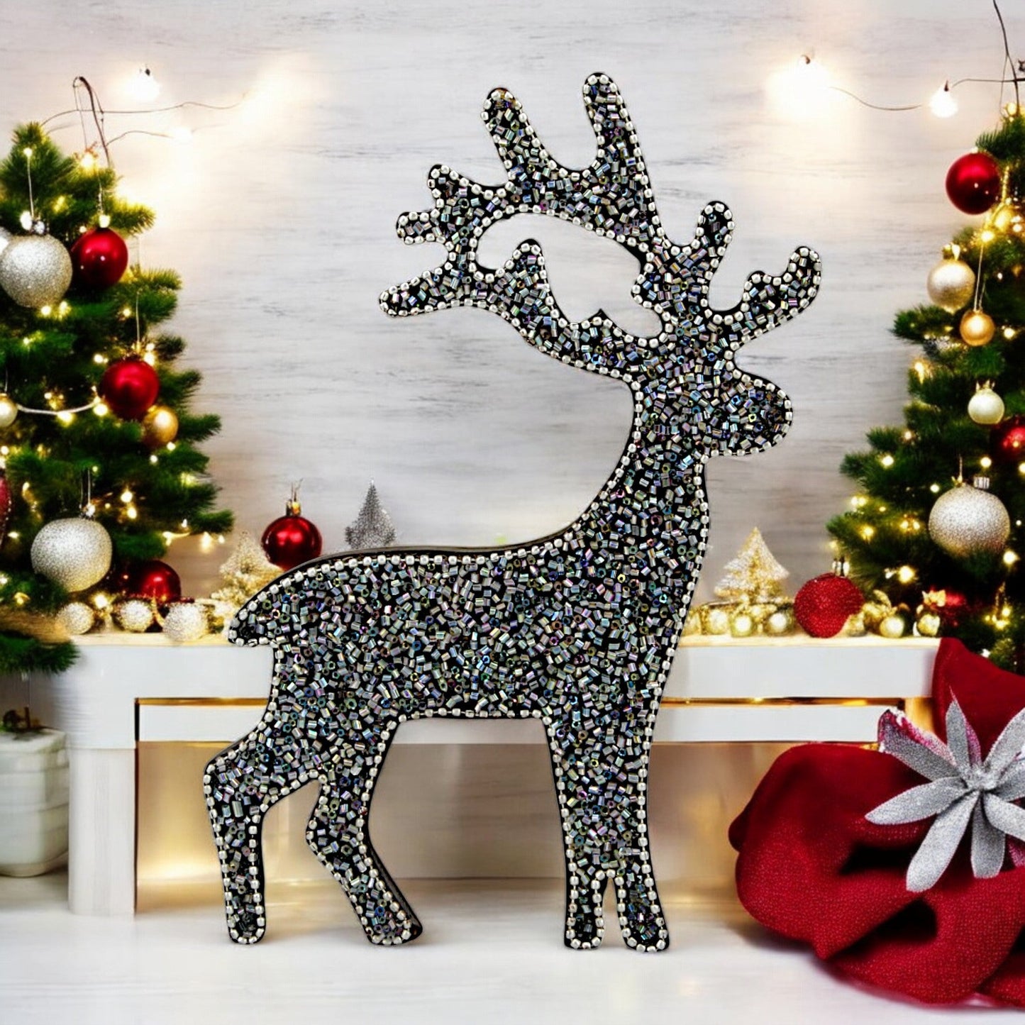 Aluminum Reindeer Set | Black Christmas Decor