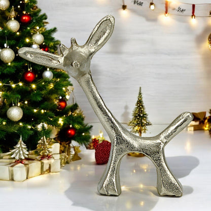 Aluminum Standing Deer | Golden Christmas Decor