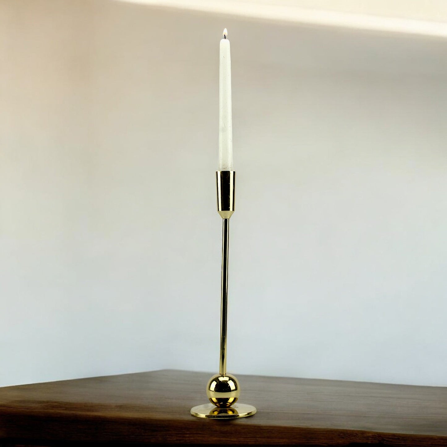 Sleek Gold: Modern Aluminum Large Candle Holder | Chic Home Decor Accent