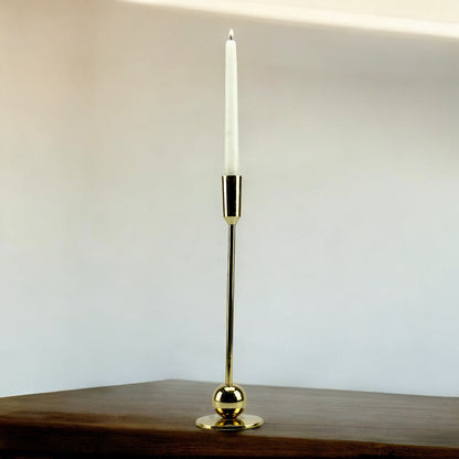 Sleek Gold: Modern Aluminum Large Candle Holder | Chic Home Decor Accent
