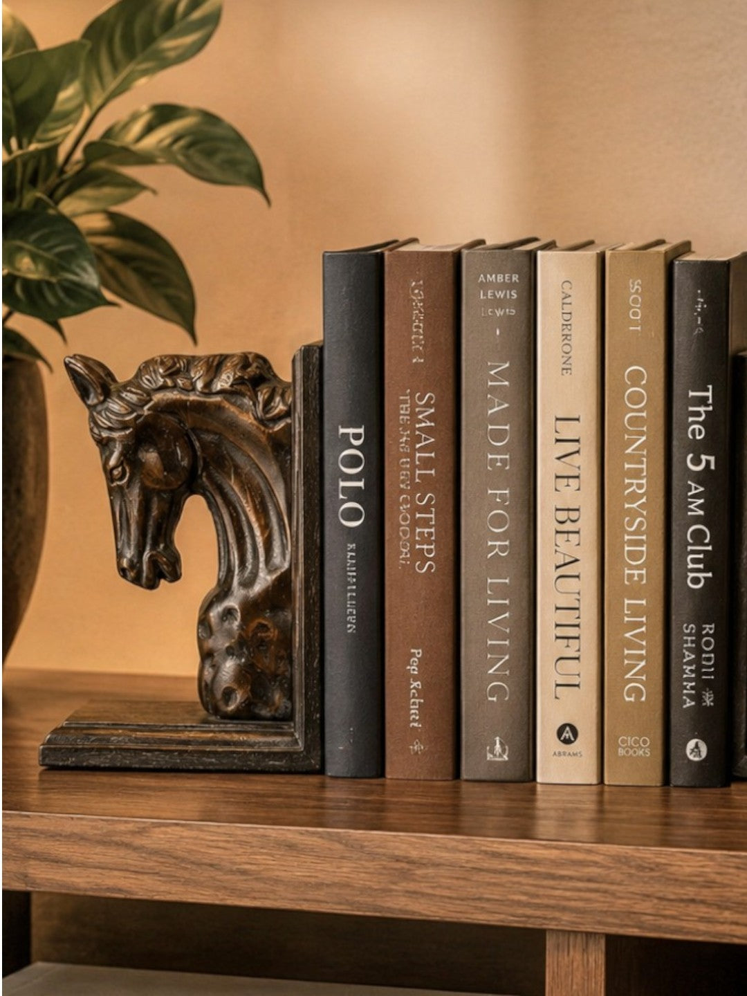 Bronze Elegance: Aluminium Horse Head Sculpture Bookend