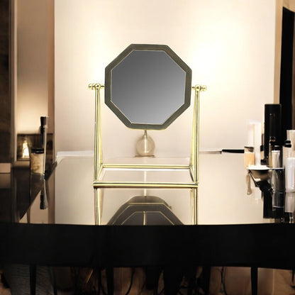 Elegant Rotatable Vanity Mirror with Sturdy Metal Frame Stand