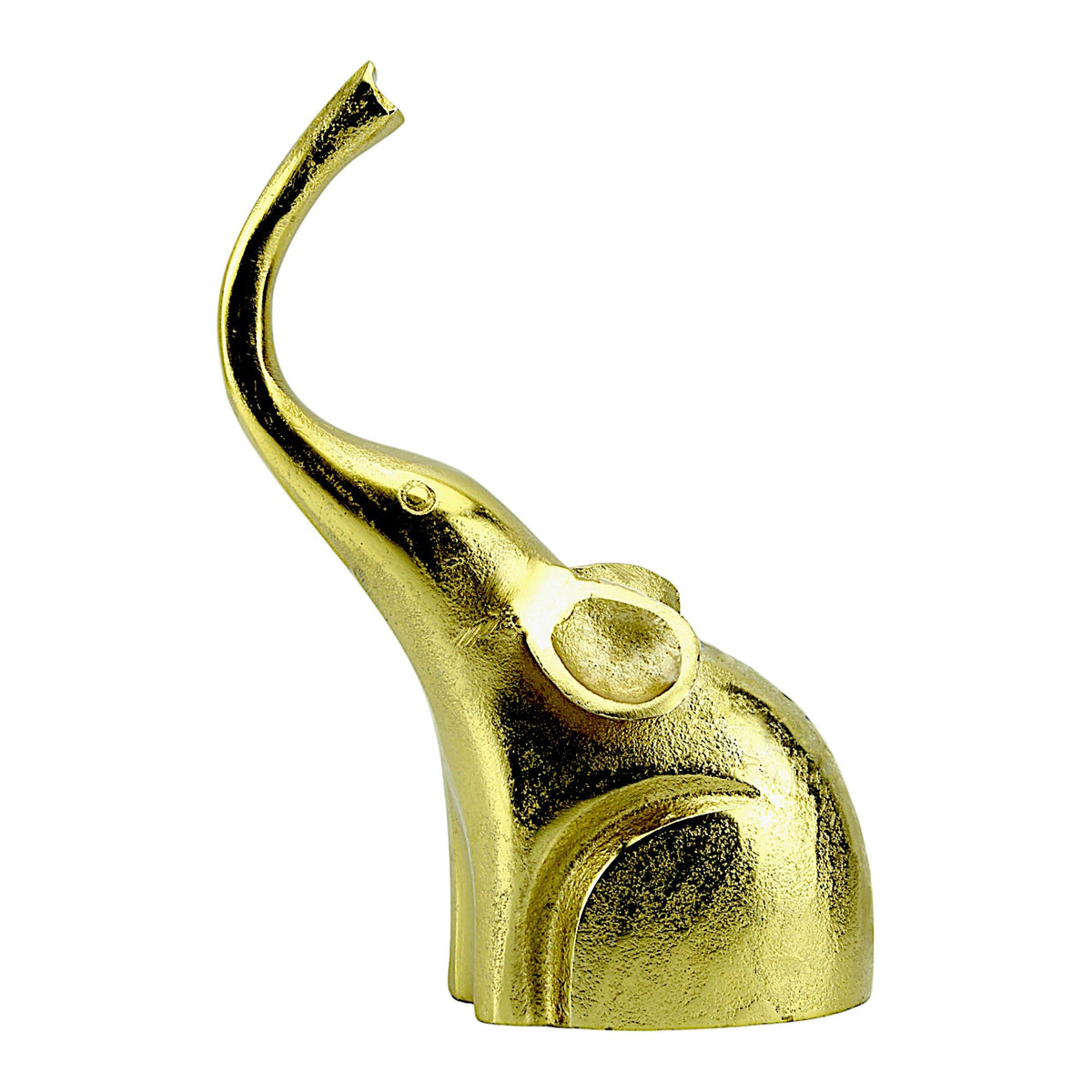 Golden Tusks: Handcrafted Aluminum Elephant Sculpture