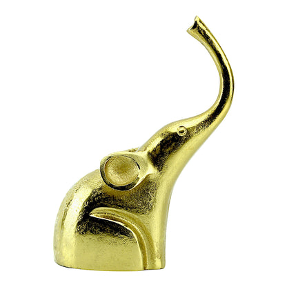 Golden Tusks: Handcrafted Aluminum Elephant Sculpture