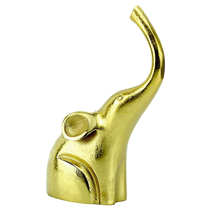 Golden Tusks: Handcrafted Aluminum Elephant Sculpture