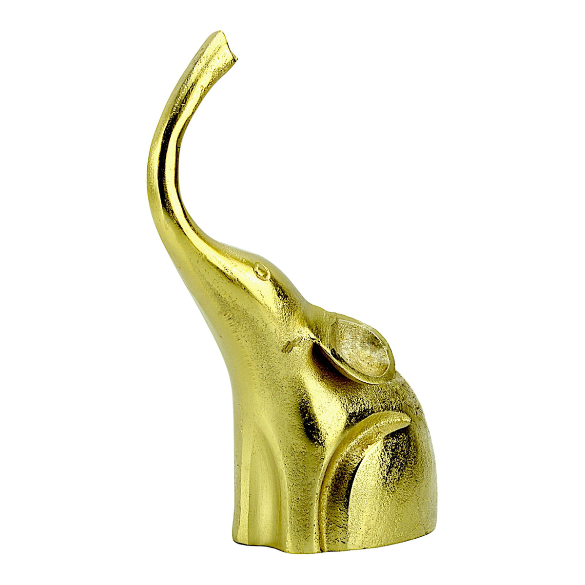 Golden Tusks: Handcrafted Aluminum Elephant Sculpture