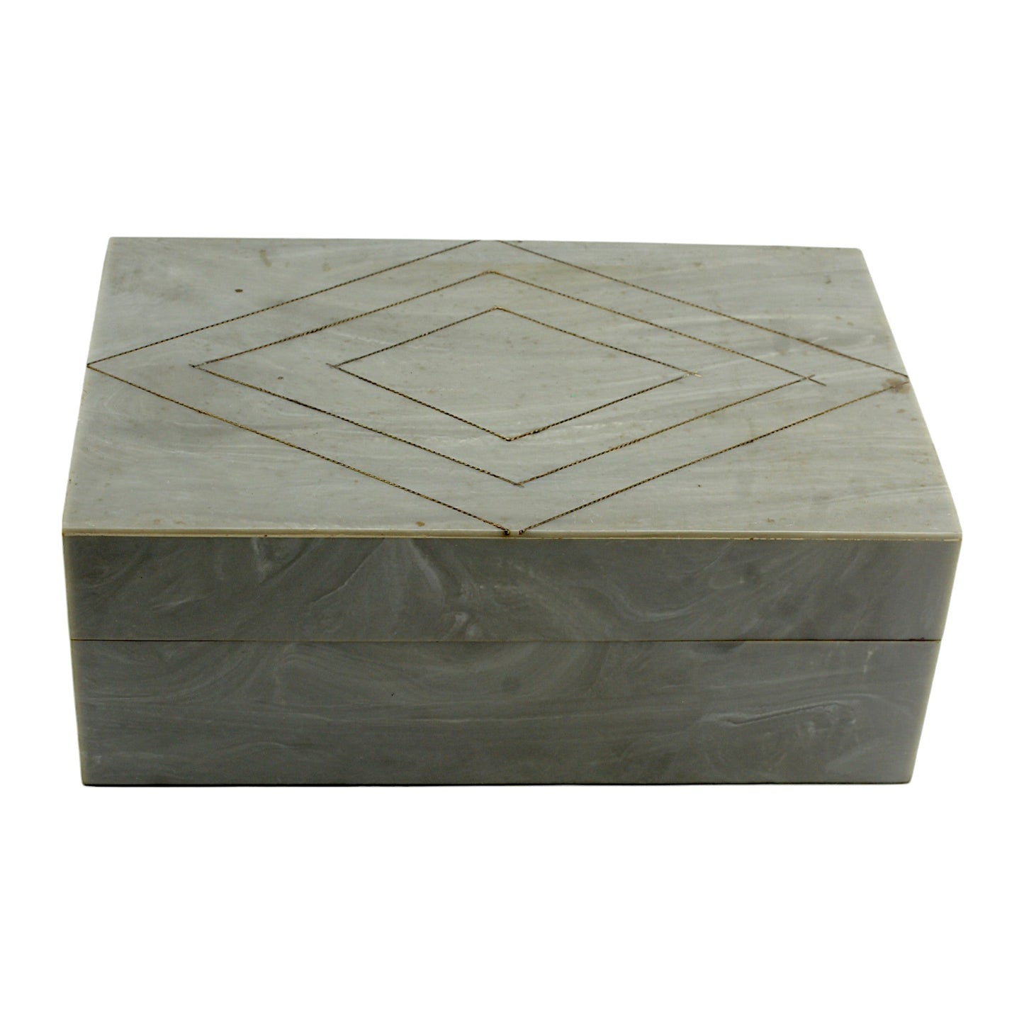 Grey Bone Inlay Handcrafted Trinket Box - Elegant Storage for Jewelry and Keepsakes