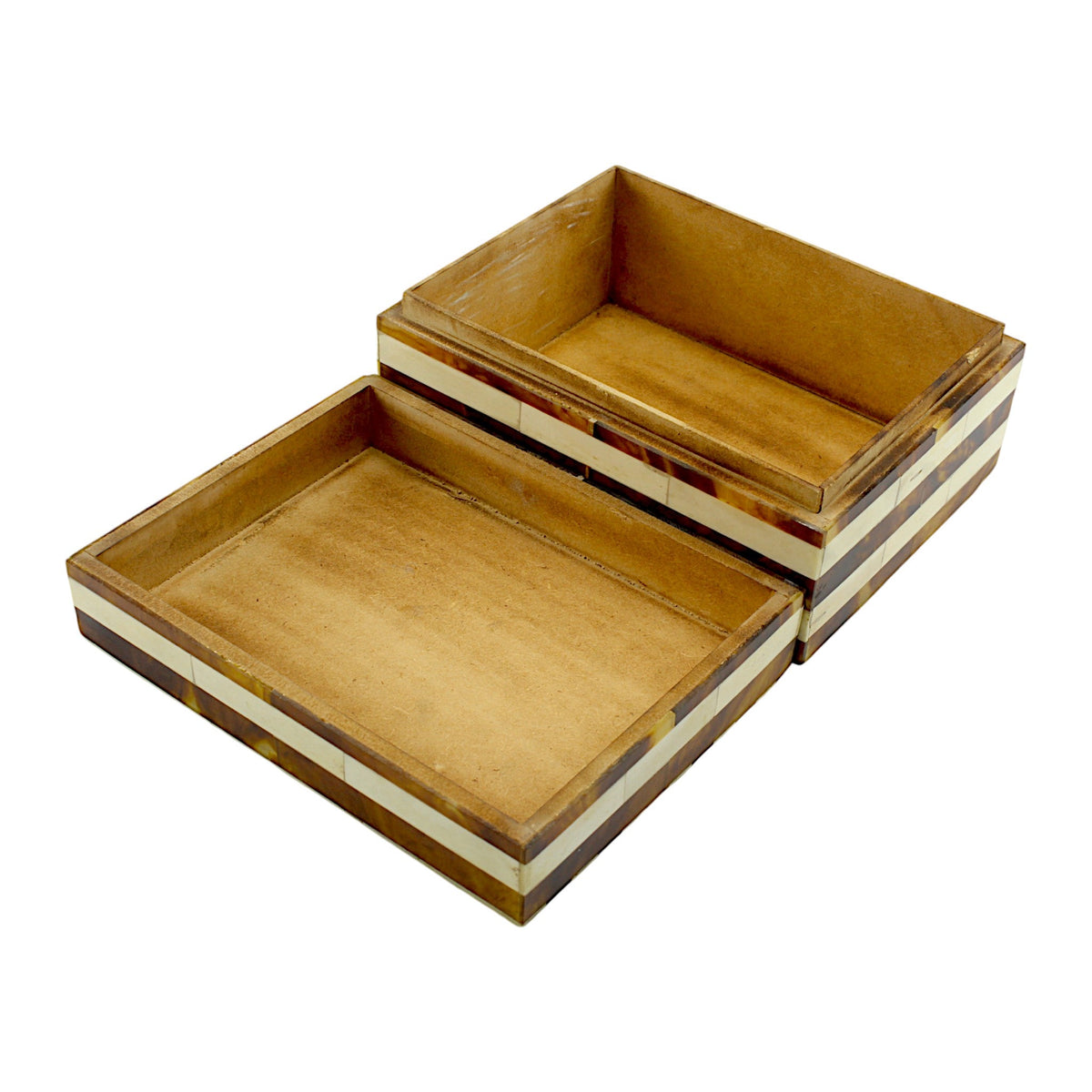 Handcrafted Bone Inlay Trinket Box – Antique Stripe Design