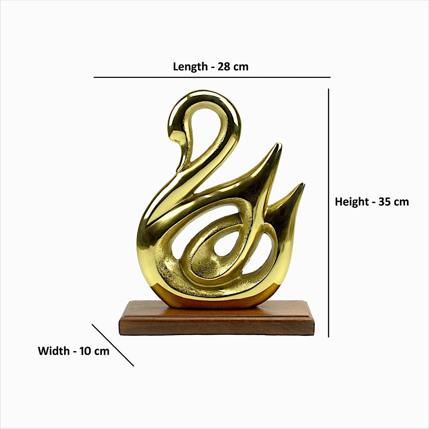 Handcrafted Golden Aluminum Swan Sculpture: Elegant Ornament for Home Décor
