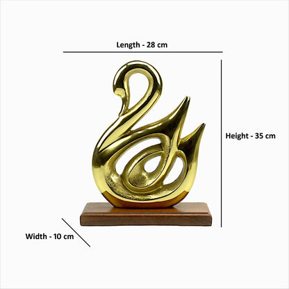 Handcrafted Golden Aluminum Swan Sculpture: Elegant Ornament for Home Décor